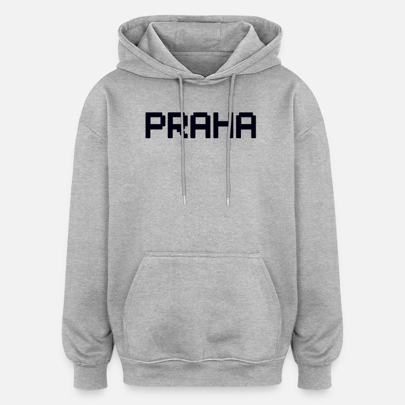 PRAHA Prague Prag - Sweat à capuche oversize unisexe - gris chiné