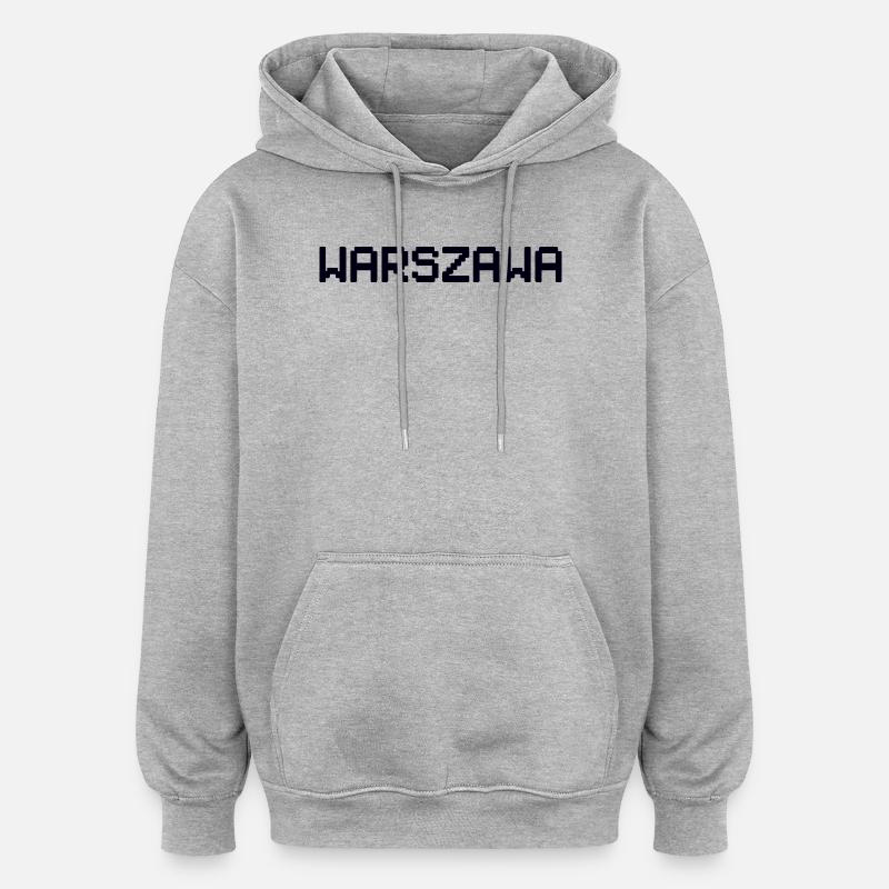 WARSZAWA Varsovie Warschau - Sweat à capuche oversize unisexe - gris chiné