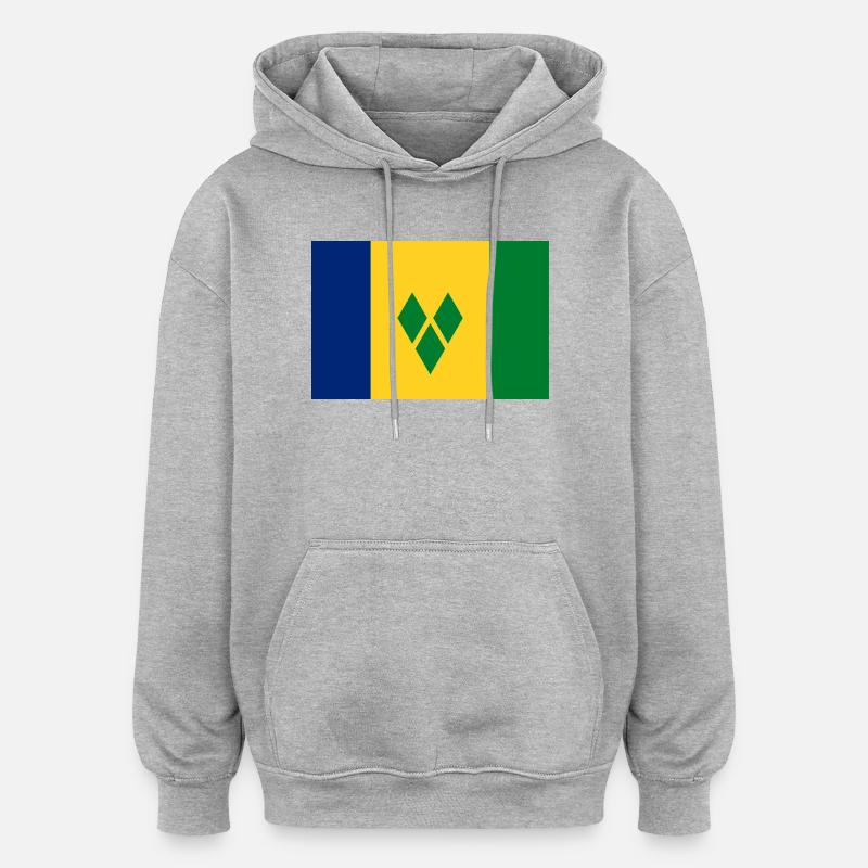 Saint-Vincent-et-les-Grenadines - Sweat à capuche oversize unisexe - gris chiné
