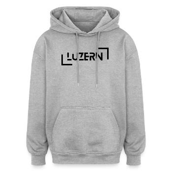 Luzerne - Sweat à capuche oversize unisexe - gris chiné - Devant - Noah (186cm)