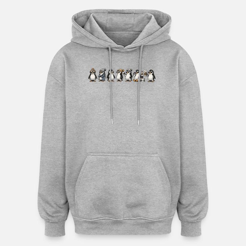 Ping frais - Sweat à capuche oversize unisexe - gris chiné