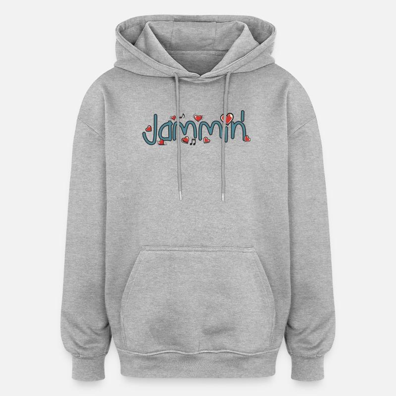 Jammin' - Oversized Unisex Hoodie - Grau meliert