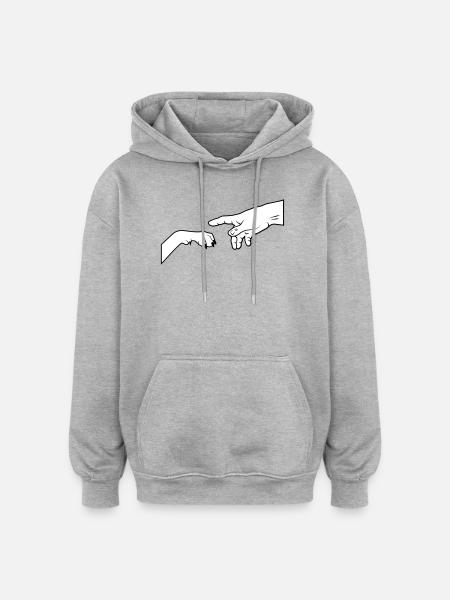 Dog Paw - Give Paw - Oversized Unisex Hoodie - heather grey