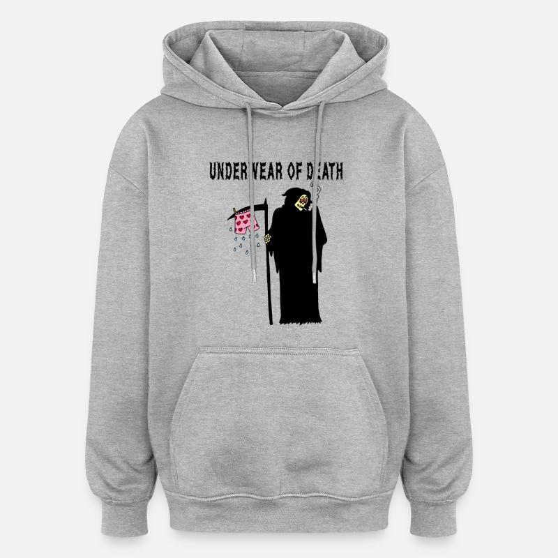 Die Unterhose des Todes - Oversized Unisex Hoodie - Grau meliert