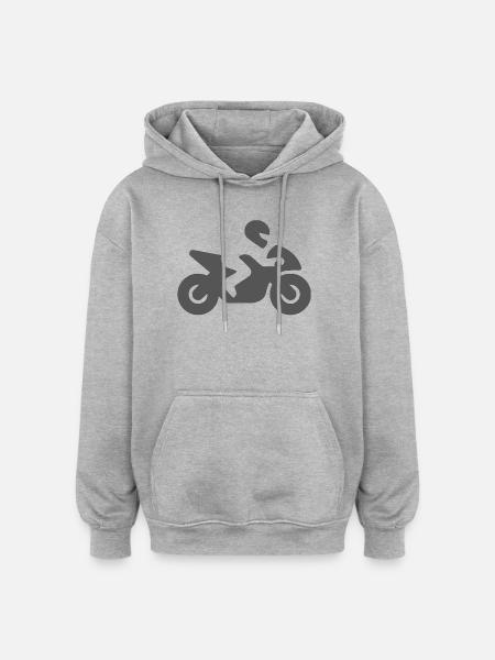 motorfahrer - Oversized Unisex Hoodie - Grau meliert
