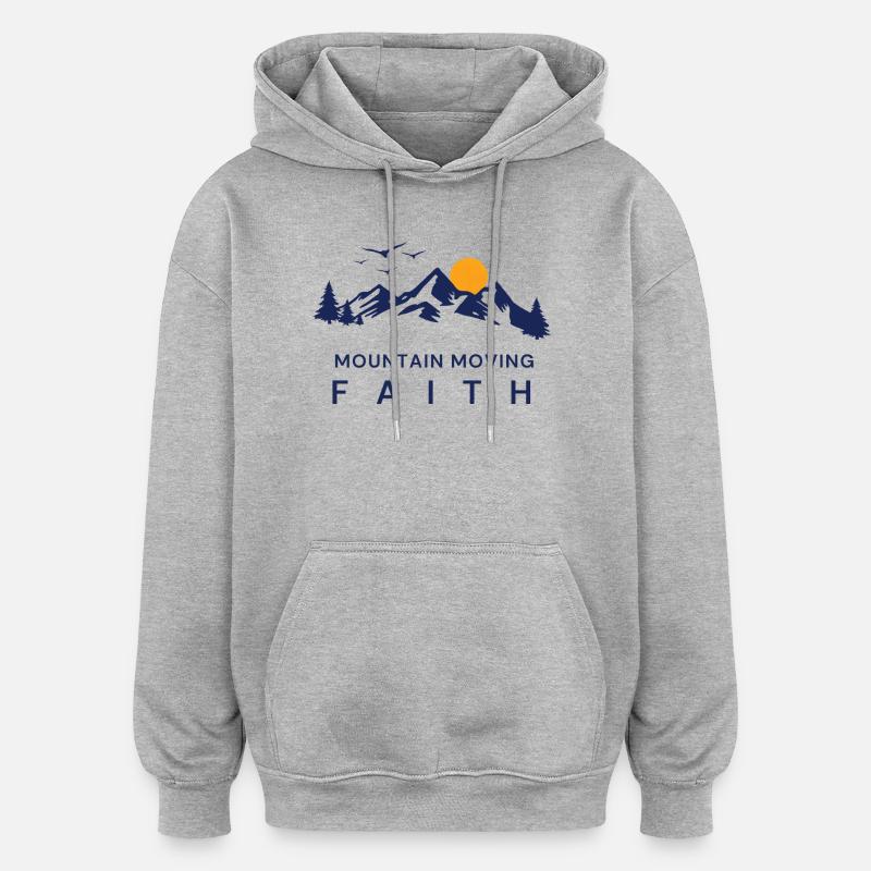 Berg versetzender Glaube. - Oversized Unisex Hoodie - Grau meliert
