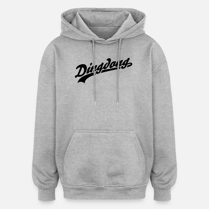 Dingdong - Sweat à capuche oversize unisexe - gris chiné