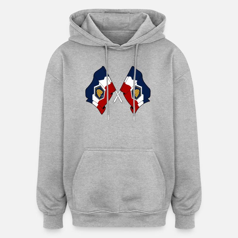 Deux drapeaux traversent l’Utah - Sweat à capuche oversize unisexe - gris chiné