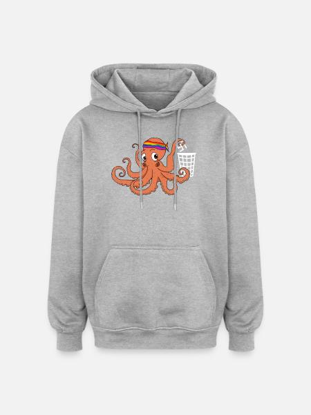 Oscar hasst Nazis - Oversized Unisex Hoodie - Grau meliert