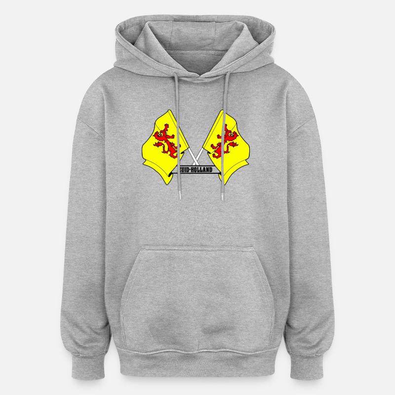 Deux drapeaux texte HOLLANDE-MÉRIDIONALE - Sweat à capuche oversize unisexe - gris chiné