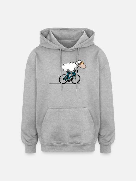 Rennrad Radfahren - Oversized Unisex Hoodie - Grau meliert