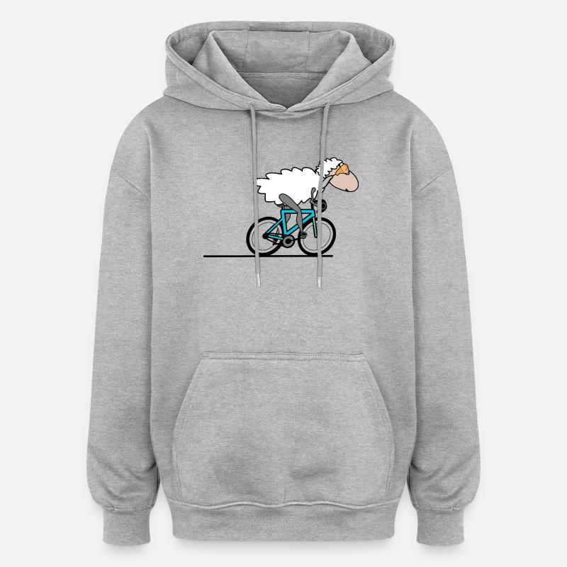 Vélo de route Cyclisme - Sweat à capuche oversize unisexe - gris chiné