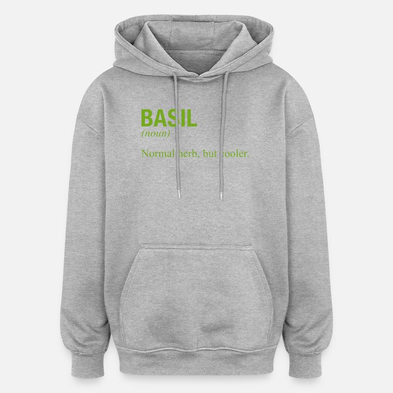 BASILIC Basilikum - Sweat à capuche oversize unisexe - gris chiné