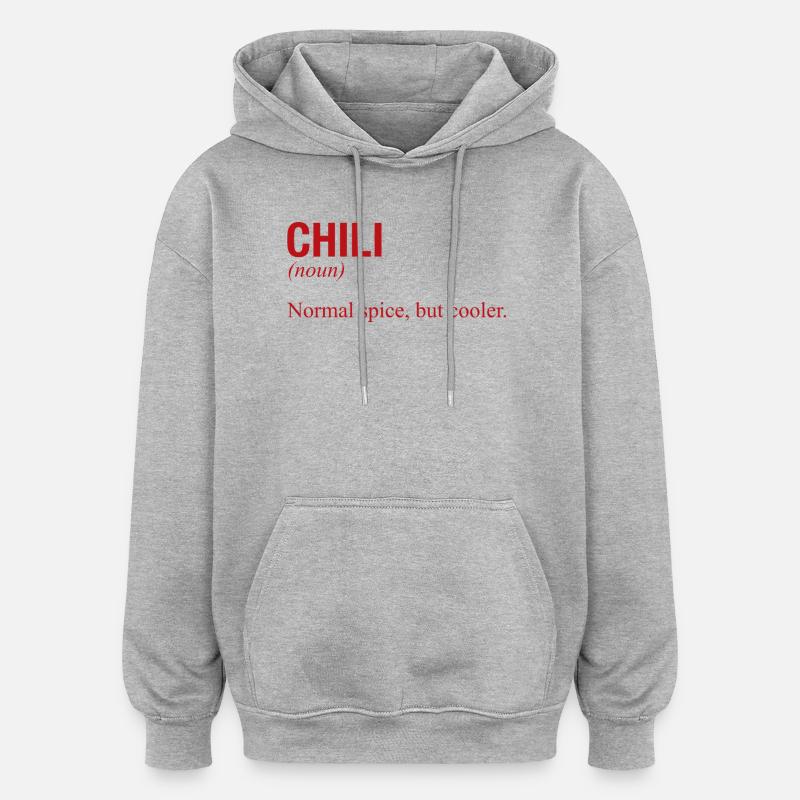 PIMENT - Sweat à capuche oversize unisexe - gris chiné