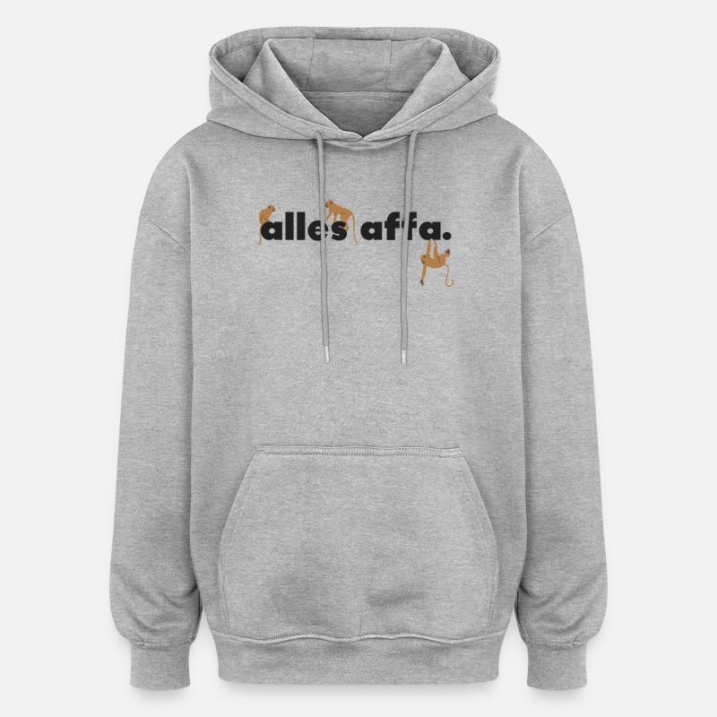 Allesaffa. - Sweat à capuche oversize unisexe - gris chiné