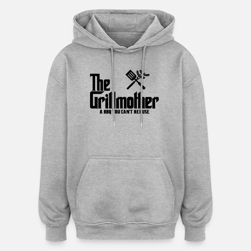 Die Grillmutter - Oversized Unisex Hoodie - Grau meliert