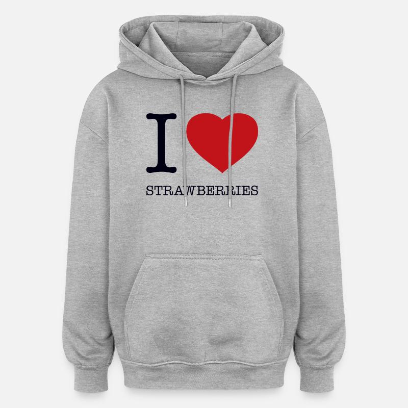 J’ADORE LES MYRTILLES - Sweat à capuche oversize unisexe - gris chiné