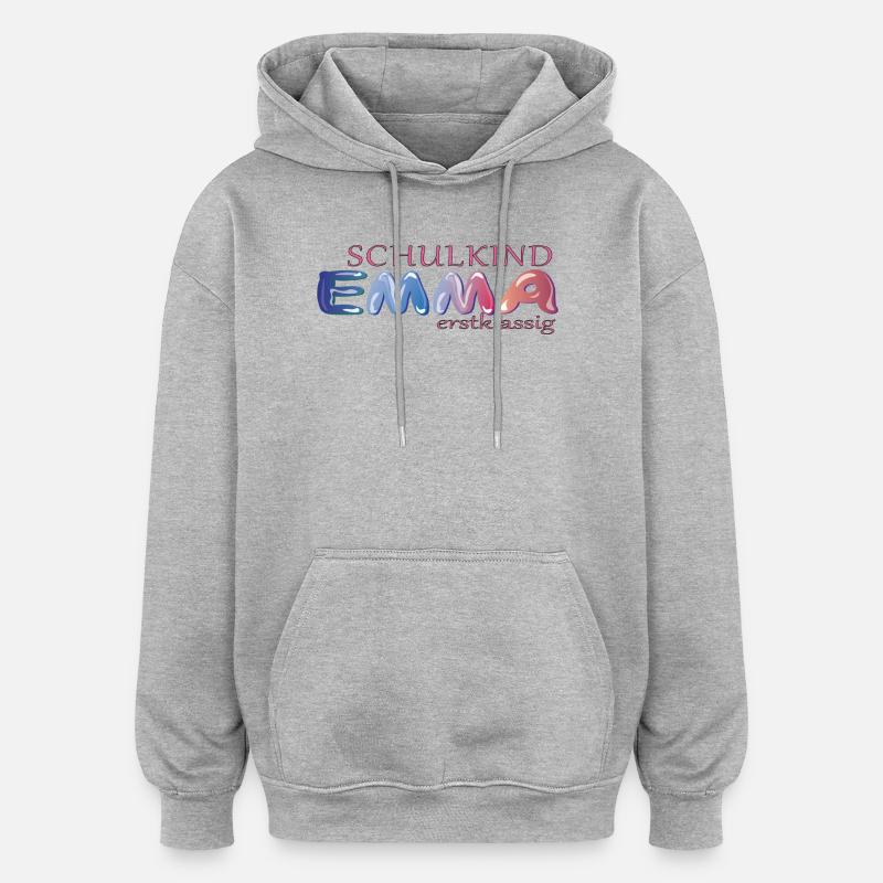 Schulkind Emma Schule - Oversized Unisex Hoodie - Grau meliert