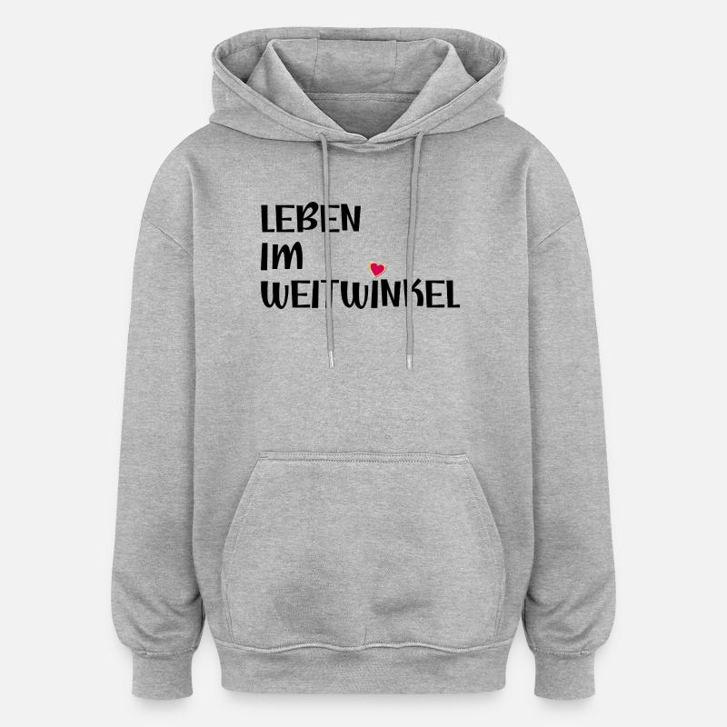 LEBEN IM WEITWINKEL - SOLIDARITAET - Oversized Unisex Hoodie - Grau meliert