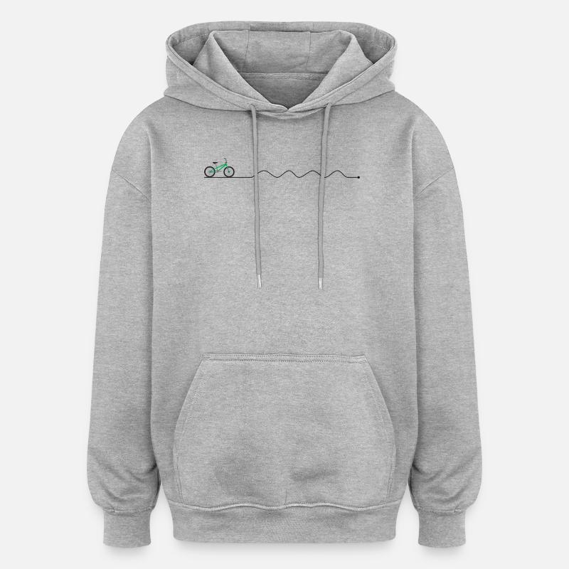 Silhouette de vélo Emerald Trek - Sweat à capuche oversize unisexe - gris chiné