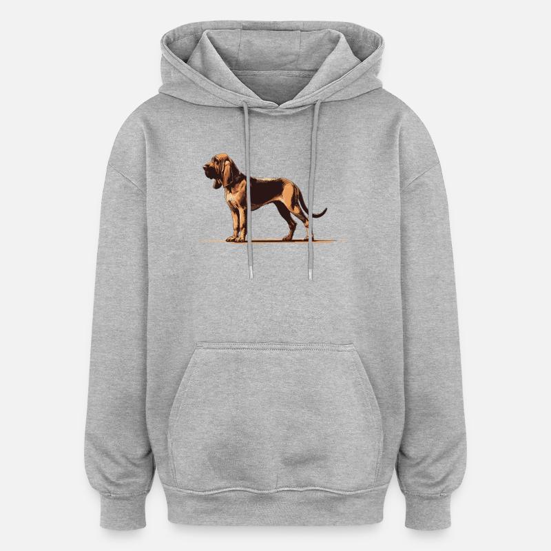 Bluthund - Oversized Unisex Hoodie - Grau meliert