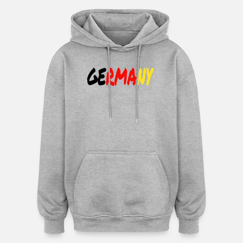 GERMANY Gradient Pinsel-Look - Oversized Unisex Hoodie - Grau meliert