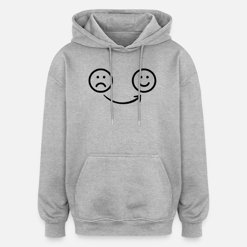 From sad to cheerful transparency - Oversized Unisex Hoodie - heather grey