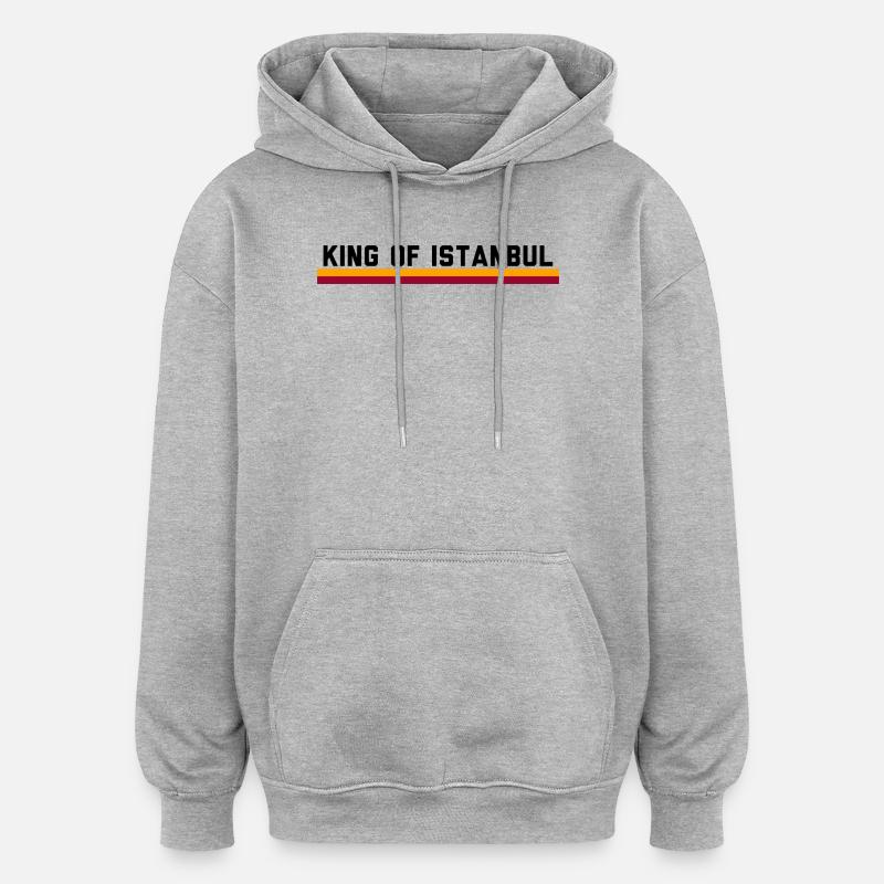 Aslan Istanbul - Sweat à capuche oversize unisexe - gris chiné