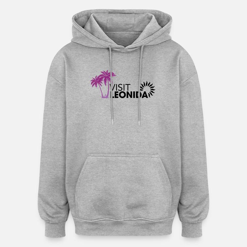 Visit Leonida VI - Sweat à capuche oversize unisexe - gris chiné