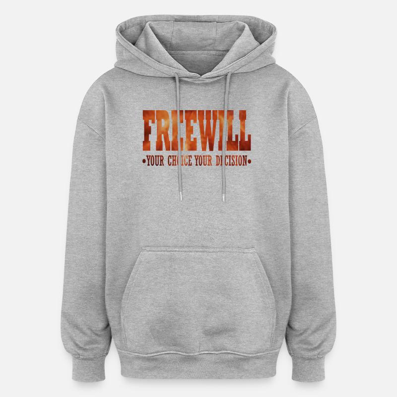 FreeWill - Oversized Unisex Hoodie - heather grey