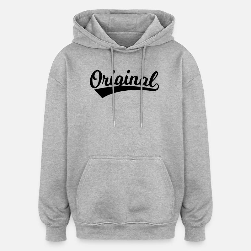 Lettrage original - Sweat à capuche oversize unisexe - gris chiné