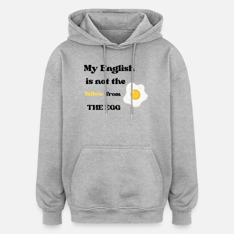 Frühstücks-Fried Egg Illustration - Oversized Unisex Hoodie - Grau meliert