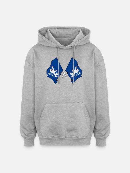 Halland, Sweden – Crossed Pride - Oversized Unisex Hoodie - heather grey