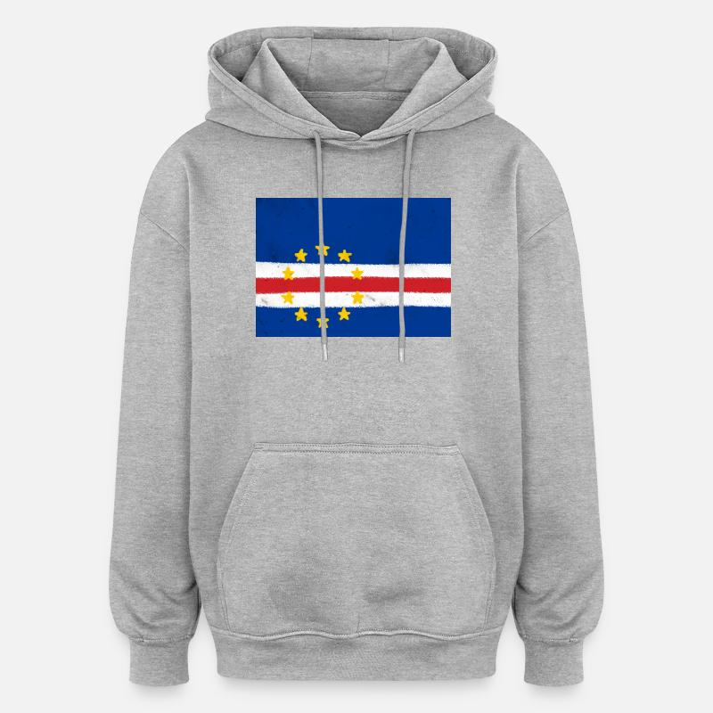 Drapeau du Cap-Vert - Sweat à capuche oversize unisexe - gris chiné