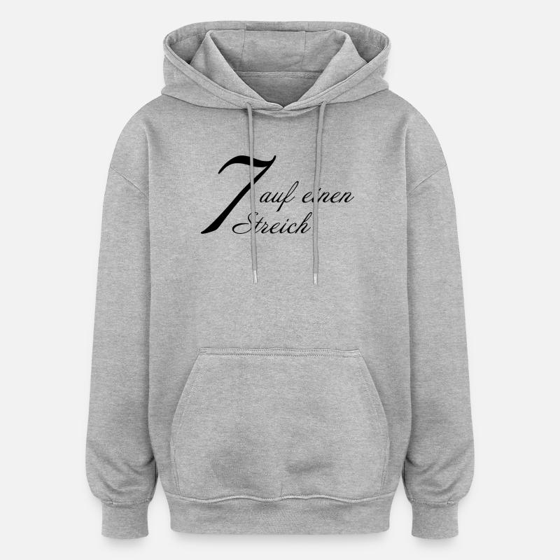 Sept d’un seul coup - Sweat à capuche oversize unisexe - gris chiné