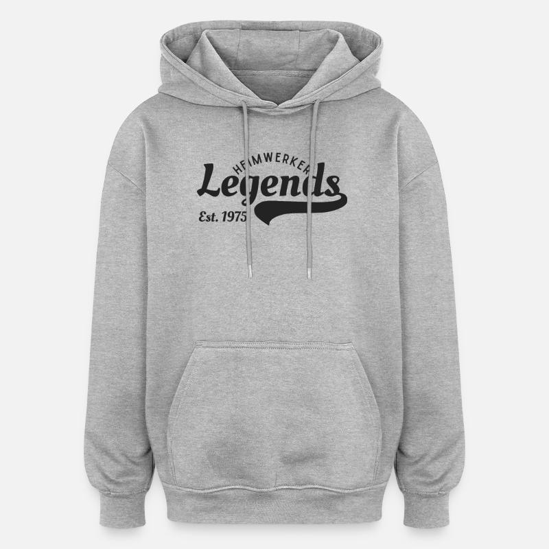 Légende du bricolage depuis 1975 - Sweat à capuche oversize unisexe - gris chiné