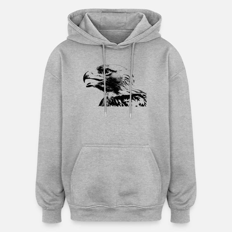 Adler - Oversized Unisex Hoodie - Grau meliert