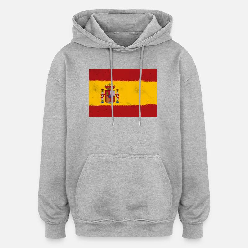 Drapeau de l’Espagne - Sweat à capuche oversize unisexe - gris chiné