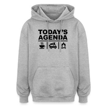 Todays Agenda - Oversized Unisex Hoodie - Grau meliert - Vorne - Noah (186cm)