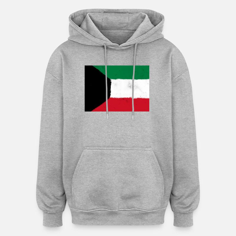 Drapeau du Koweït - Sweat à capuche oversize unisexe - gris chiné
