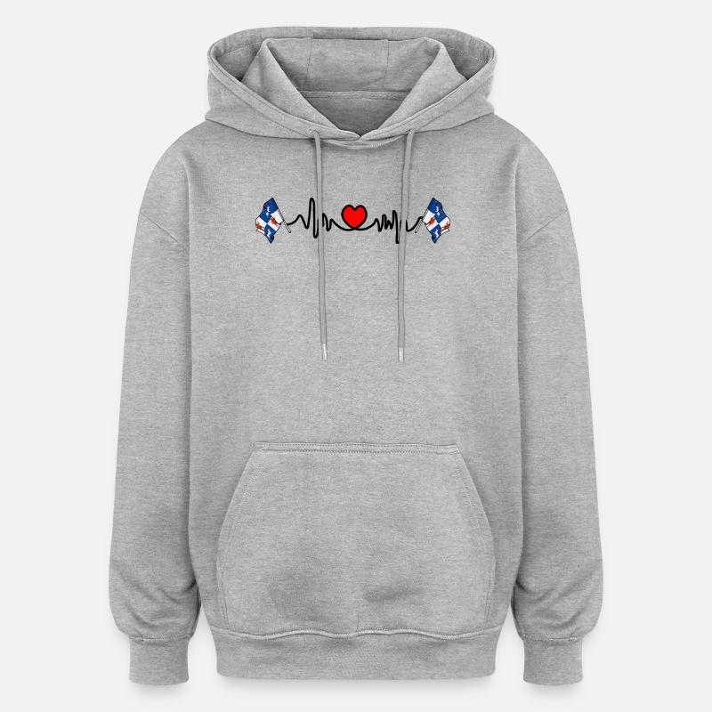 Norrbotten Herzfrequenz-Design - Oversized Unisex Hoodie - Grau meliert