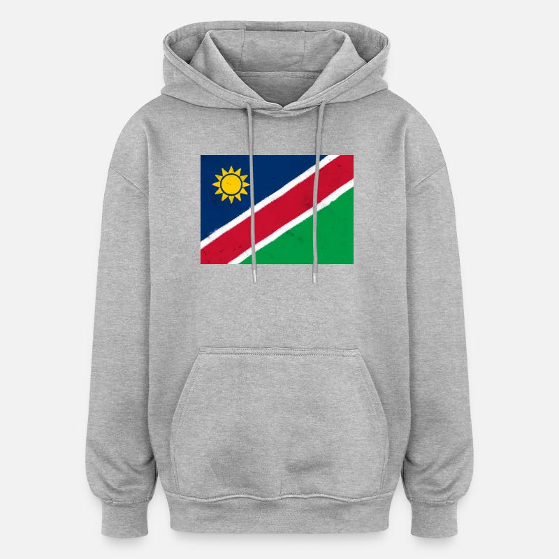 Drapeau de la Namibie - Sweat à capuche oversize unisexe - gris chiné