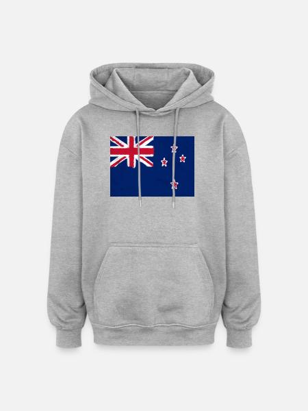 Flagge von Neuseeland - Oversized Unisex Hoodie - Grau meliert