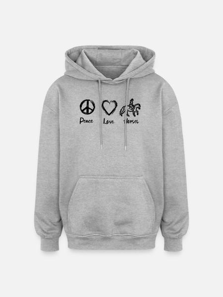 Pferdeliebe - Oversized Unisex Hoodie - Grau meliert