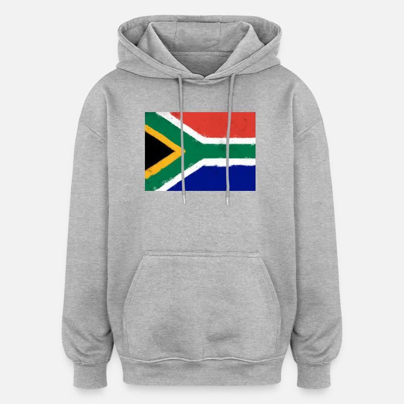 Drapeau de l’Afrique du Sud - Sweat à capuche oversize unisexe - gris chiné