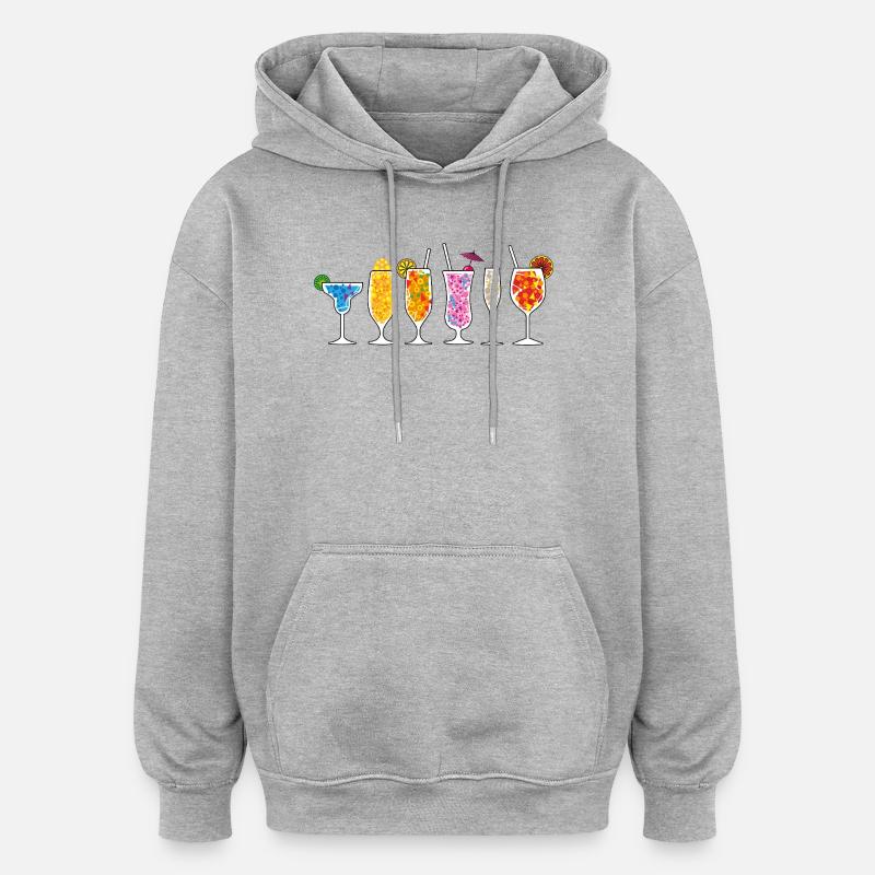 Boissons d’été - Sweat à capuche oversize unisexe - gris chiné