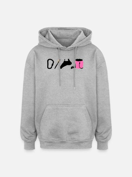 Kletterlogo Boulderemblem Kletterschuhe Bürste - Oversized Unisex Hoodie - Grau meliert