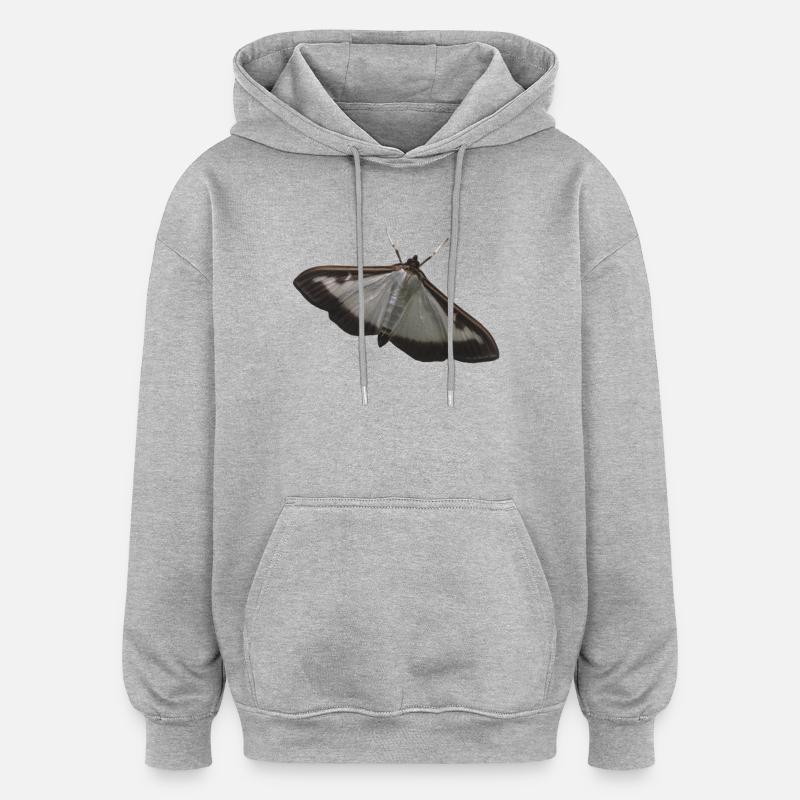 pyrale du buis - Sweat à capuche oversize unisexe - gris chiné
