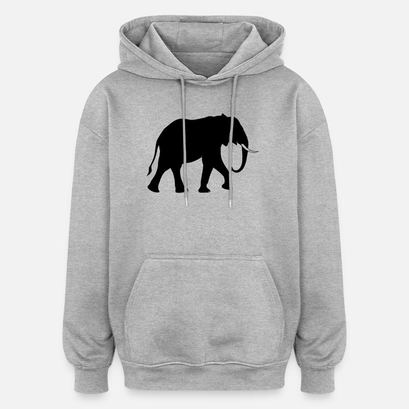 Geometric Solar Eclipse Abstract Print - Oversized Unisex Hoodie - heather grey