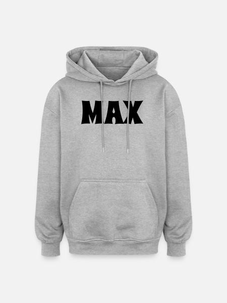 Max - Sweat à capuche oversize unisexe - gris chiné